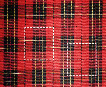 A tartan showing two possible units of repeat.